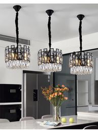 Lautres de lustre noire moderne Éclairage pour les lustres de la chaîne de cuisine de cuisine de la salle de luxe.