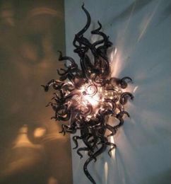 Moderne zwarte muurkunstlamp 100 handgemaakte murano glazen wandlampen voor slaapkamer woonkamer muur sconce verlichting2502063