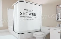 Rideau de salle de bain moderne noir blanc, douche de salle de bain pour usage quotidien, ensemble de rideaux de douche nordique imperméable 180x180cm6647890