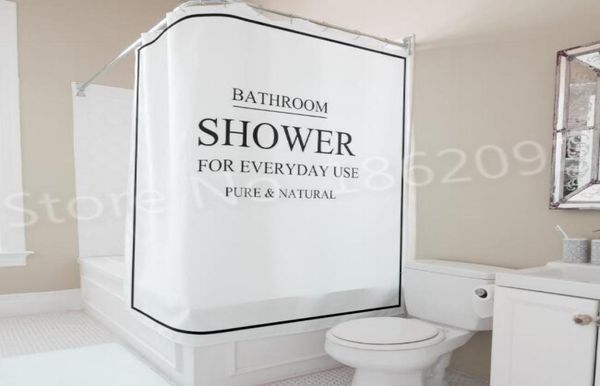 Rideau de salle de bain moderne noir blanc, douche de salle de bain pour usage quotidien, ensemble de rideaux de douche nordique imperméable 180x180cm6647890