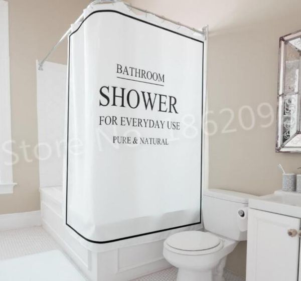 Rideau de salle de bain moderne noir blanc, douche de salle de bain pour usage quotidien, ensemble de rideaux de douche nordique imperméable 180x180cm3528527