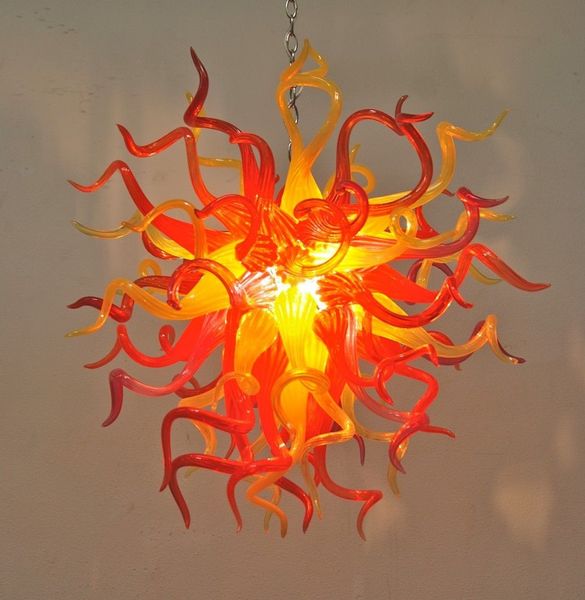 Lampes Lustres en verre soufflé modernes Design de fleur Mini-verre Art chaîne suspension lampe à la main LED style lustre luminaires