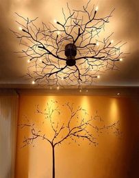 Branche moderne Chandelier Globe Creative Black Metal Twig Lempe de plafond Bureau salon Light G4 LED DIA100CM MYY317G224W4294781