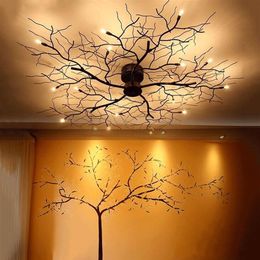Branche moderne lustre Globe créatif métal noir brindille plafonnier bureau salon lumière G4 LED Dia100cm MYY2674