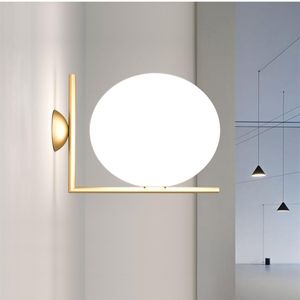 Moderne Messing Ronde Glazen Bol Wandlamp Thuis Woonkamer Slaapkamer Lezen Wandlamp WA226311F