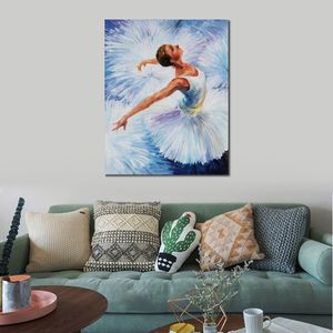 Moderne Canvas Art Figuur Balletdanser Witte Zwaan handgeschilderde Olieverfschilderijen Woonkamer Decor