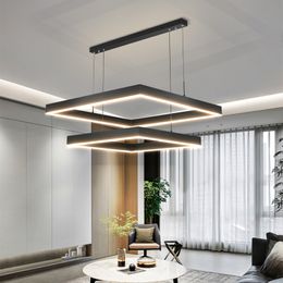 Moderne Plafond Kroonluchter Woonkamer Beknopte Hangende Lamp Dining Square Nordic Lamps LED-verlichting