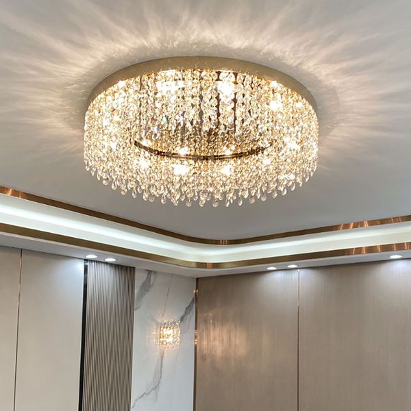 Lustre de plafond moderne salon maison Hall fille décoration chambre luxe cristal luminaire salle à manger lampe éclairage intérieur