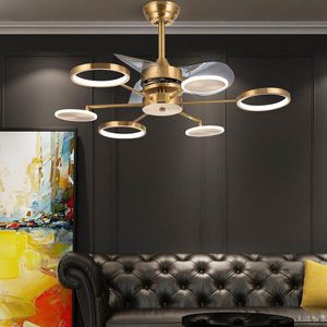 Ventilateur de plafond moderne lumière minimaliste salle à manger salon chambre ventilateurs ménagers avec lumières