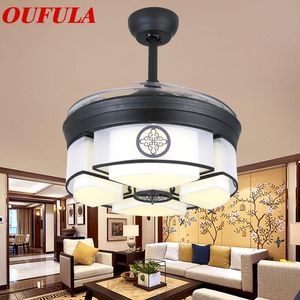 Lumières modernes de ventilateur de plafond avec la lame invisible à télécommande décorative à la mode contemporaine pour des ventilateurs à la maison