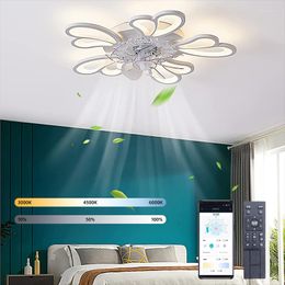 Ventilador de techo moderno con luz LED silenciosa para el dormitorio, comedor, sala de estar - ventiladores de antorchas Todaybi - elegante y eficiente energéticamente