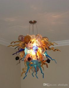 Lampes de plafond modernes colorées soufflées en verre de Murano style lustres lumière décoration de la maison art design lustres