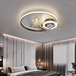 Ventilateur de plafond de lustre moderne sans lames de lampes de chambre à coucher avec des lumières décoratives LED 220V