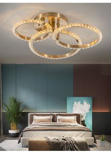 Moderne kroonluchter voor woonkamer gouden ronde cirkel ringen Crystal led changdeliers voor slaapkamer eetkamer licht armaturen