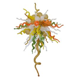 Lustre moderne lampe multicolore intérieur pendentif lumières LED lustre en verre soufflé éclairage en cristal