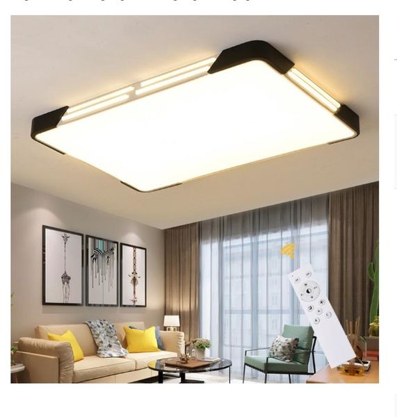 Lustre moderne LED acrylique lumière nordique salon lampe domestique salon Super lumineux lampe de chambre rectangulaire