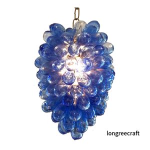 Moderne Kroonluchters Led Lampen 60X80 cm Paars Gekleurde Handgeblazen Murano Stijl Glazen Kroonluchter voor Woonkamer Villa decor LR1288