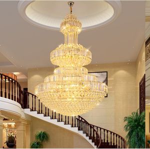 Lustres modernes luminaires grand lustre en cristal d'or lampes LED hall de l'hôtel salon Clubs maison éclairage intérieur AC90V-260V