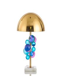 Marbre à boule de cristal chromatique moderne lampe de table colorisée art créatif LED Bureau léger décor de lecture de la maison à côté de la luminaire TA8606625