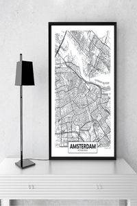 Moderne stad Amsterdam Map Minimalistisch canvas schilderen zwart -witte muur kunst print poster foto's voor woonkamer thuis decor1237657
