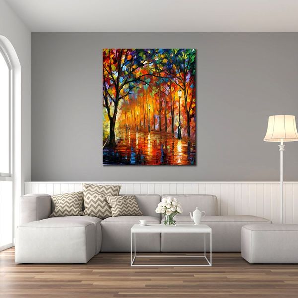 Paysages urbains modernes Toile Art Desirable Moments Peintures à l'huile artisanales pour la décoration intérieure contemporaine