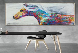 Moderne Kleurrijke Paard Canvas Kunstwerk Paard Olieverf op Canvas Grote Canvas Muur Poster voor Thuis Woonkamer Decoratie3421365