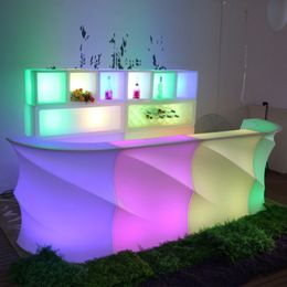 Moderne commerciële verlichting Kleur Veranderende Oplaadbare PE LED hoge cocktail bartafels toonbank van BAR