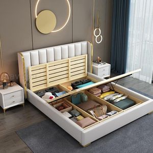 Moderne moderne roi de chambre à coucher meubles de chambre à coucher adaptés à une variété de couleurs Sponge haute élastique en bois massif pour les enfants Double lit