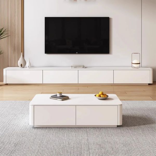 Modernas de la consola TV Soportes de pared Gabinete blanco de altavoz italiano Piso de televisión Diseño Muebol para TV TV Muebles de lujo