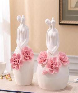 Moderne créatif en céramique jeunes filles dame figurines décor à la maison artisanat chambre décoration artisanat ornement porcelaine mariage decor195053771