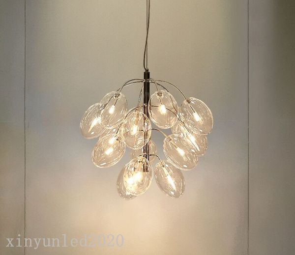 Moderne créatif doré raisin pendentif lumières nordique salon salle à manger verre bulle LED lampes suspendues luminaires de décoration intérieure