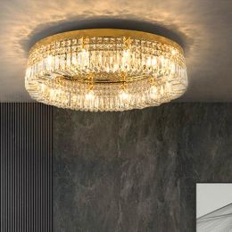 Luz de techo de cristal moderno para el comedor lámparas de araña LED iluminación de la lámpara colgante de oro decoración de sala de estar