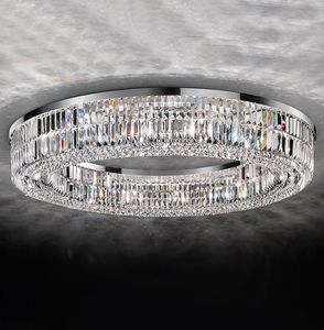Moderne Cristal Plafonniers Lustres Salon Décor Rond Carré Rectangle Chrome Suspension Luminaires Chambre Lustres
