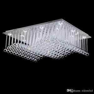 Moderne kristal plafondlampen rechthoekgolfkristallen plafond verlichtingsarmaturen oppervlak gemonteerd loyer gu10 plafondlamp