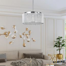 Lámpara de araña de Cristal moderna para sala de estar, lámpara redonda de Cristal, accesorio de iluminación de lujo para decoración del hogar