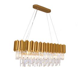 Moderne kristallen kroonluchter licht luxueuze chroom hanglamp binnenverlichting armaturen cristal lustres voor restaurant woonkamer restaurant