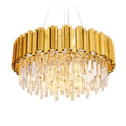 Moderne Kristallen Kroonluchter Licht Ronde Kristallen Hanglamp Binnenverlichtingsarmaturen Kristal Lustres Armatuur voor Eetkamer Woonkamer Restaurant Lamp