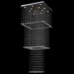 Moderne Crystal Kroonluchter Verlichtingsstafel Opknoping Licht Armatuur Vierkante Ontwerp Geleide Hallway Binnenverlichting Armatuur Suspension