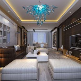 Lámparas de cristal modernas Hermosa lámpara de techo de cristal de Murano Luces LED Luz colgante creativa Iluminación de la sala de estar del hotel en casa