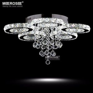 Lustres en cristal modernes lumière diamant LED plafonniers pour salle à manger salon anneau cercle Lustres lampara de techo maison Indoo286G