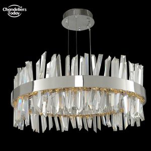 Moderne kristallen kroonluchters verlichting retro LED ronde chroom gouden hanger hangende lampen glans voor woonkamer slaapkamer eetkamer verlichting armatuur