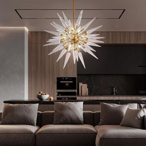 Modern crystal chandeliers Murano Glass Sputnik Chandelier Height adjustable Ceiling light fixtures for hotel kitchen dining room living room bedroom