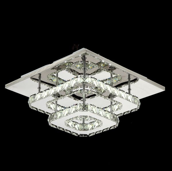 Luces de techo Accesorio LED moderno Montaje en superficie cuadrada Lámpara de cristal Pasillo Pasillo Lámpara de luz