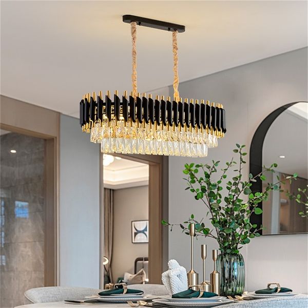 Lustres à LED de cristal moderne pour hall hall à manger décoration de salon transparent des designer clair