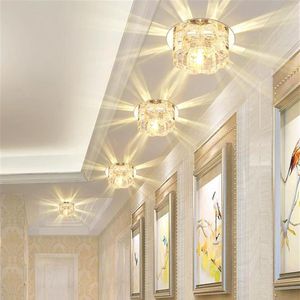 Moderne Cristal LED Projecteur Couloir Couloir Allée Porche Plafonnier Encastré Lampe Maison Salon Balcon Escaliers Éclairage Fix258g