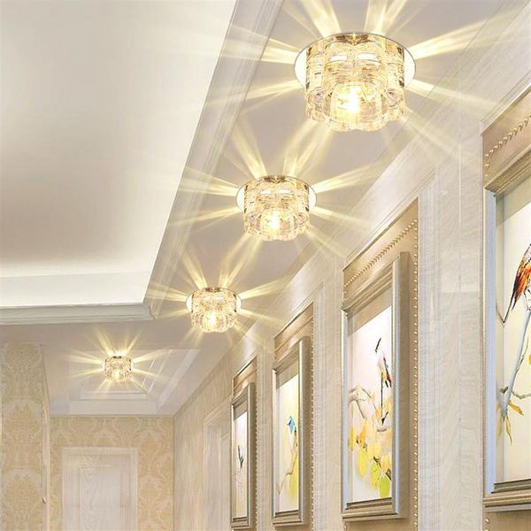 Moderne cristal LED spot couloir couloir allée porche plafonnier lampe encastrée maison salon balcon escaliers éclairage Fix1872