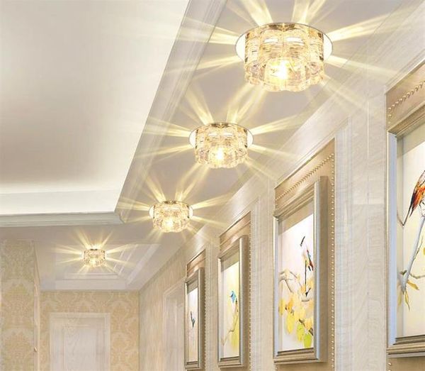 Moderna Crystal LED Spotlight Corredor pasillo pasillo de pasillo lámpara de techo lámpara empotrada sala de estar salas de balcón de balcón fijo9027296