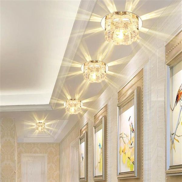 Moderne Cristal LED Spot Couloir Couloir Allée Porche Plafonnier Encastré Lampe Maison Salon Balcon Escaliers Éclairage Fix245V