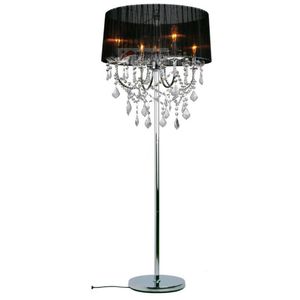 Moderne kristallen woonkamer vloerlamp Europese stoffen lampenkap Glasstof hangende slaapkamer Nachtkastjes Stand Verlichtingsarmaturen316R