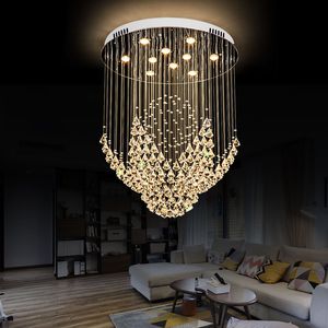 Moderne cristal de luxe Lustre fleur comme forme design Lampe LED d'intérieur Hanging Équipement d'éclairage pour vivre escalier en chambre